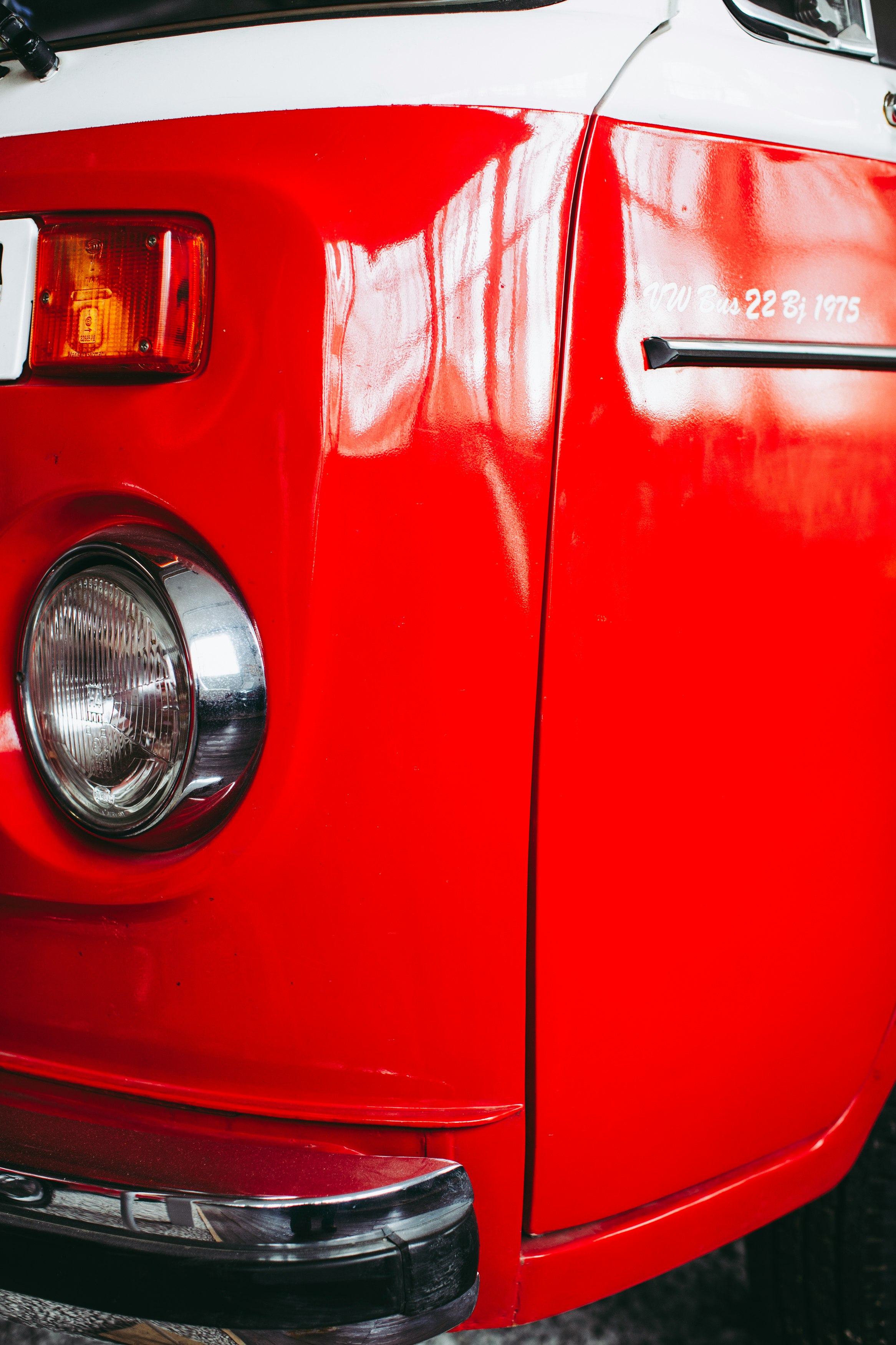 red car with chrome door handle